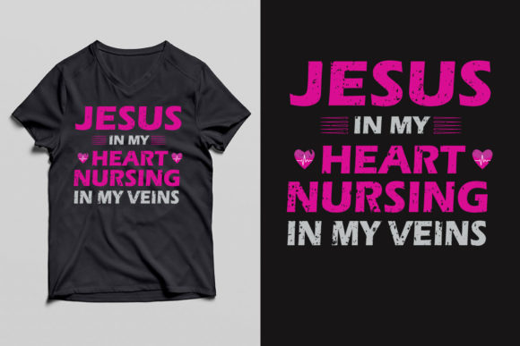 Jesus in My Heart Nursing T Shirt Design Review